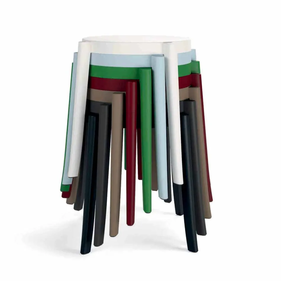 4 Sgabelli da Esterno Impilabili Design in Polipropilene Made in Italy - Anona Viadurini