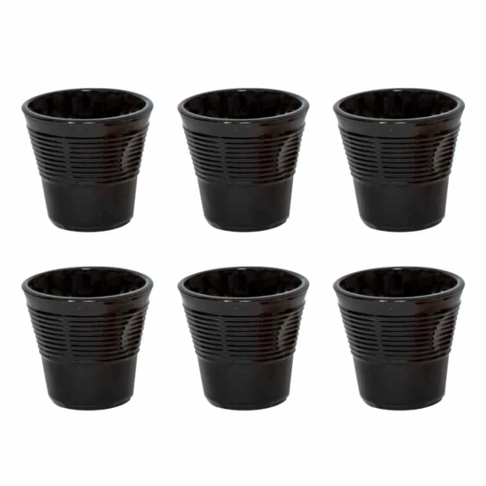 6 Tazzine Bicchieri Accartocciati da Caffè in Vetro Design Colorato - Sarabi Viadurini