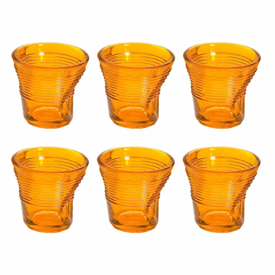 6 Tazzine Bicchieri Accartocciati da Caffè in Vetro Design Colorato - Sarabi Viadurini
