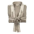 Accappatoio Kimono di Lusso di Lino e Cotone, 2 Finiture Made in Italy - Kleone Viadurini