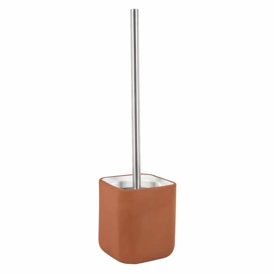 Accessori Bagno da Appoggio in Terracotta e Ceramica Bianca - Terracotta Viadurini