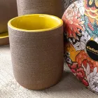 Accessori Bagno in Argilla Refrattaria Gialli Made in Italy - Antonella Viadurini