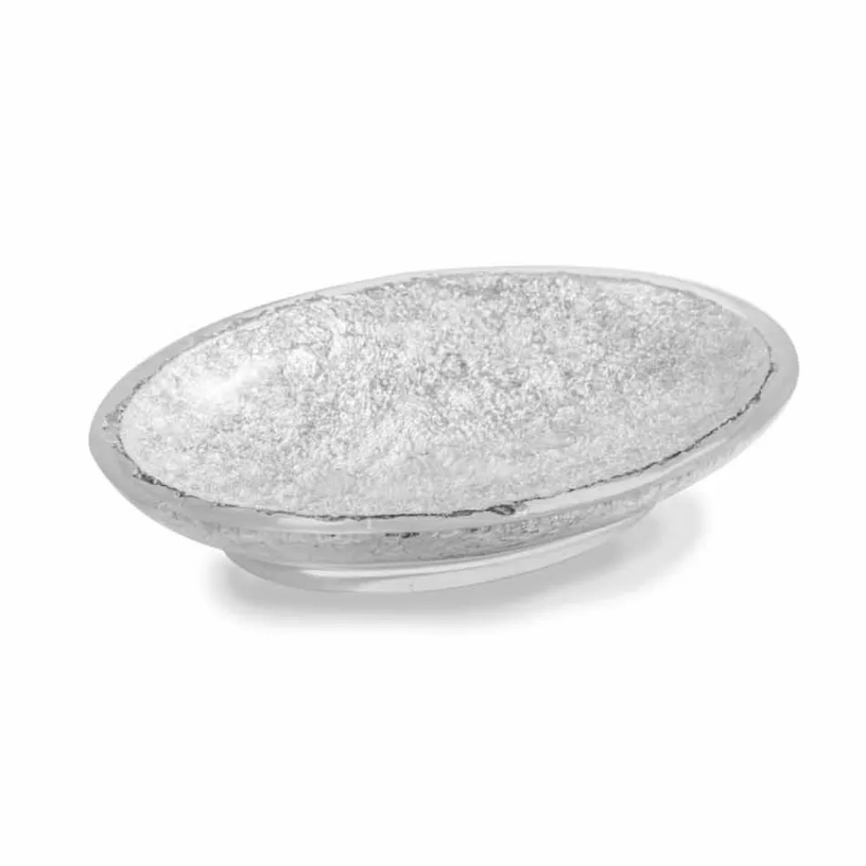 Accessori Bagno in Resina Rivestita in Foglia Argento - Argentino Viadurini