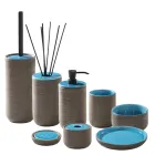 Accessori Bagno Moderni in Argilla di Color Blu Made in Italy - Antonella Viadurini