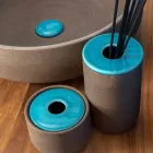 Accessori Bagno Moderni in Argilla di Color Blu Made in Italy - Antonella Viadurini