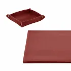 Accessori per Scrivania in Cuoio Rigenerato 5 Pezzi Made in Italy - Aristotele Viadurini