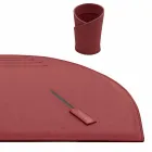 Accessori per Scrivania in Cuoio Rigenerato da 4 Pezzi Made in Italy - Medea Viadurini