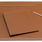Accessori per Scrivania in Cuoio Rigenerato da 5 Pezzi Made in Italy - Ebe Viadurini