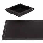 Accessori Scrivania in Cuoio Rigenerato da 4 Pezzi Made in Italy  - Ascanio Viadurini