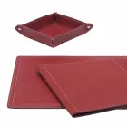 Accessori Scrivania in Cuoio Rigenerato da 5 Pezzi Made in Italy  - Ascanio Viadurini