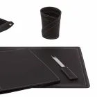 Accessori Scrivania in Cuoio Rigenerato da 5 Pezzi Made in Italy  - Ascanio Viadurini