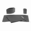Accessori Ufficio per Scrivania Made in Italy in Cuoio Rigenerato - Brando