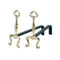 Alari Camino Altezza 32 cm in Ottone Made in Italy - Panda