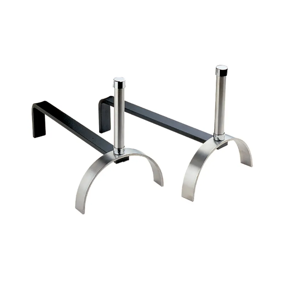 Alari per il Camino in Diverse Finiture Altezza 25 cm Made in Italy - Rinoceronte Viadurini