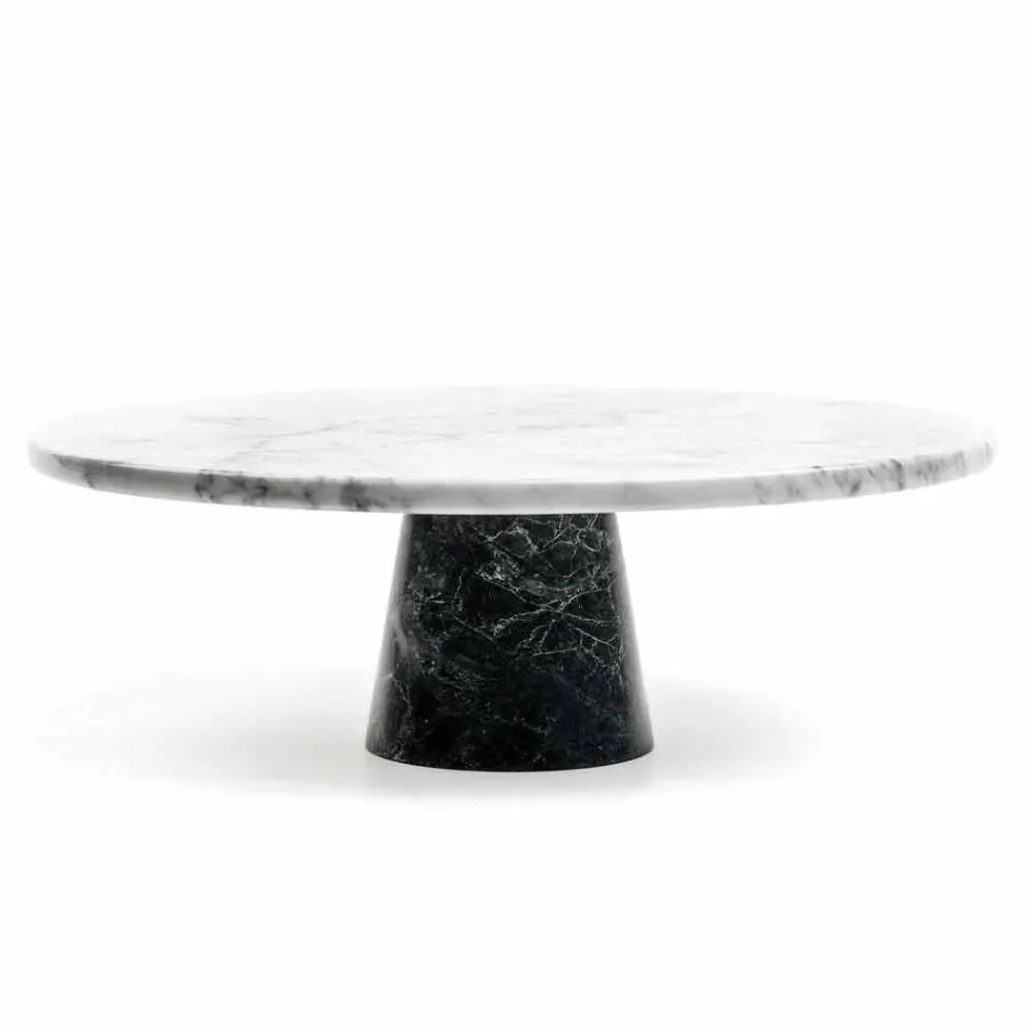 Alzata per Dolci Moderna in Marmo di Carrara e Marquinia Made in Italy - Spino Viadurini
