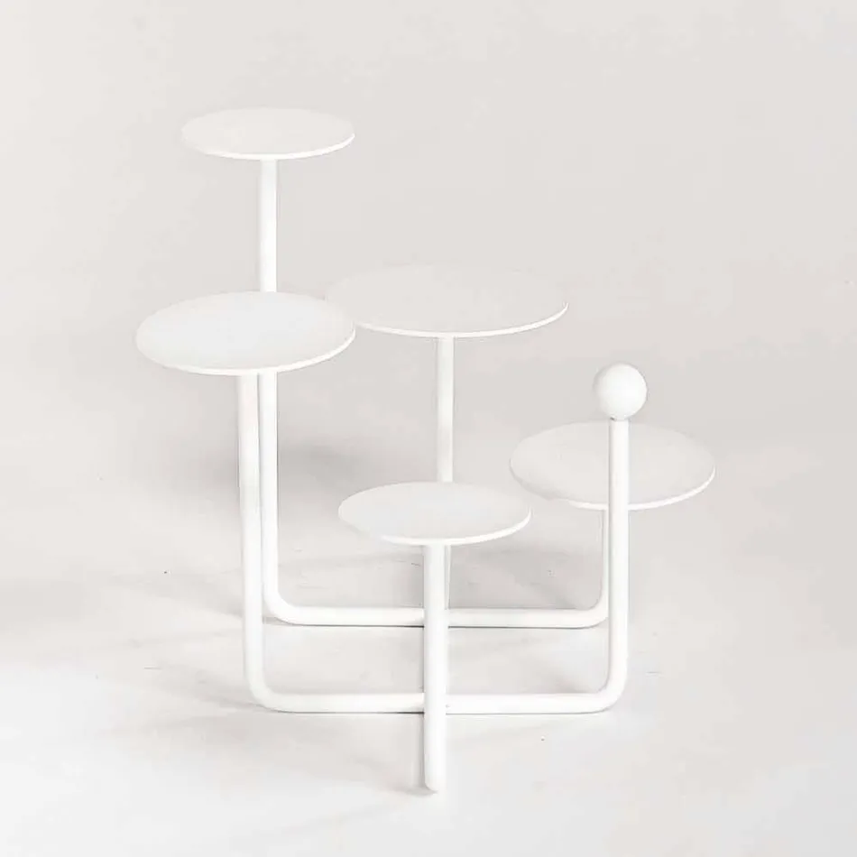 Alzatina per Dolci di Design in Acciaio Verniciato Made in Italy - Pennellope Viadurini