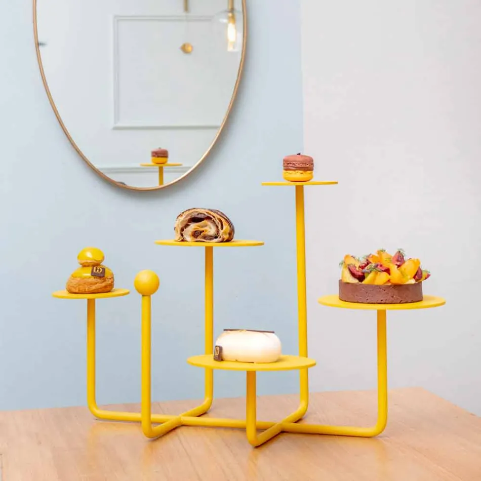 Alzatina per Dolci di Design in Acciaio Verniciato Made in Italy - Pennellope Viadurini