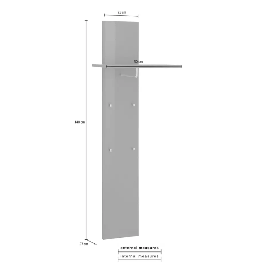 Appendiabiti da Ingresso in Legno Lucido Bianco o Antracite - Emanuelito Viadurini