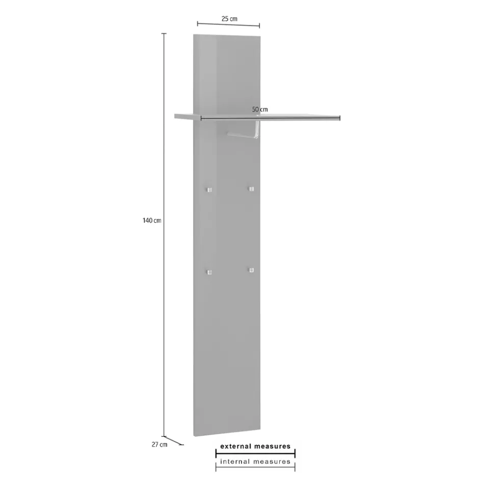 Appendiabiti da Ingresso in Legno Lucido Bianco o Antracite - Emanuelito Viadurini