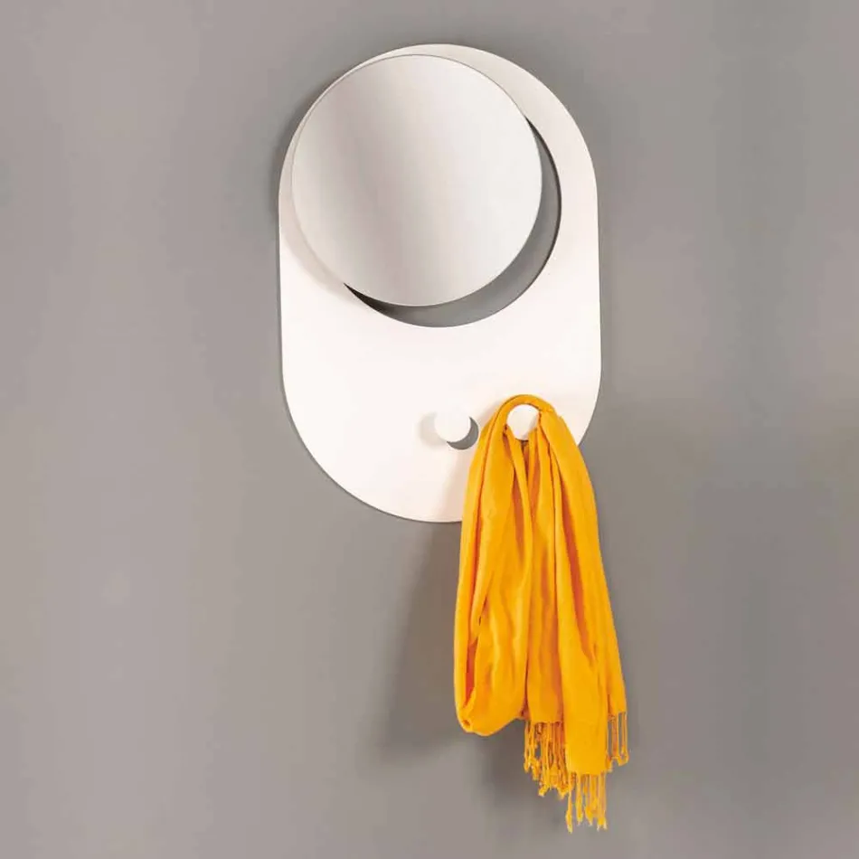 Appendiabiti da Parete Moderno in Acciaio con Specchio Made in Italy - Pilippo Viadurini