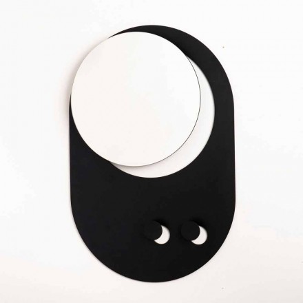 Appendiabiti da Parete Moderno in Acciaio con Specchio Made in Italy - Pilippo Viadurini