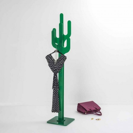 Appendiabiti da terra design moderno verde Cactus, made in Italy Viadurini