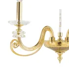 Applique 2 Luci Vetro Soffiato e Cristallo Ottico Lusso Classico - Cassea Viadurini