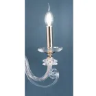 Applique 2 Luci Vetro Soffiato e Cristallo Ottico Lusso Classico - Cassea Viadurini