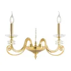 Applique 2 Luci Vetro Soffiato e Cristallo Ottico Lusso Classico - Cassea Viadurini