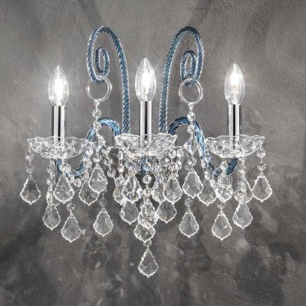 Applique 3 Luci Artigianale in Vetro di Venezia Made in Italy - Fiorentino Viadurini