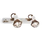Applique a 2 Faretti Industriale Artigianale in Ferro e Ceramica - Loft Viadurini