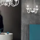 Applique a 2 Luci in Vetro Artigianale Italiano Stile Classico - Memore Viadurini