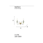 Applique a 2 Luci in Vetro Artigianale Italiano Stile Classico - Memore Viadurini