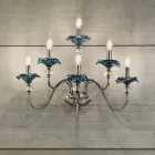 Applique a 6 Luci Classica in Vetro, Cristallo e Metallo Lusso - Flanders Viadurini