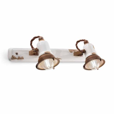 Applique a due faretti orientabili Amelia Ferroluce artigianale Viadurini