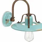 Applique a faretto country in metallo e ceramica Gladys Ferroluce Viadurini