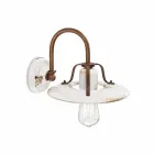 Applique a faretto country in metallo e ceramica Gladys Ferroluce Viadurini
