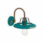 Applique a faretto country in metallo e ceramica Gladys Ferroluce Viadurini
