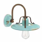 Applique a faretto country in metallo e ceramica Gladys Ferroluce Viadurini