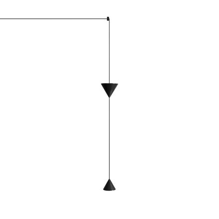Applique a Filo in Alluminio Nero e Doppio Cono Design Minimale - Mercado Viadurini