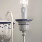Applique a Muro a 2 Luci in Ceramica e Ottone Dipinta a Mano - Sanremo Viadurini