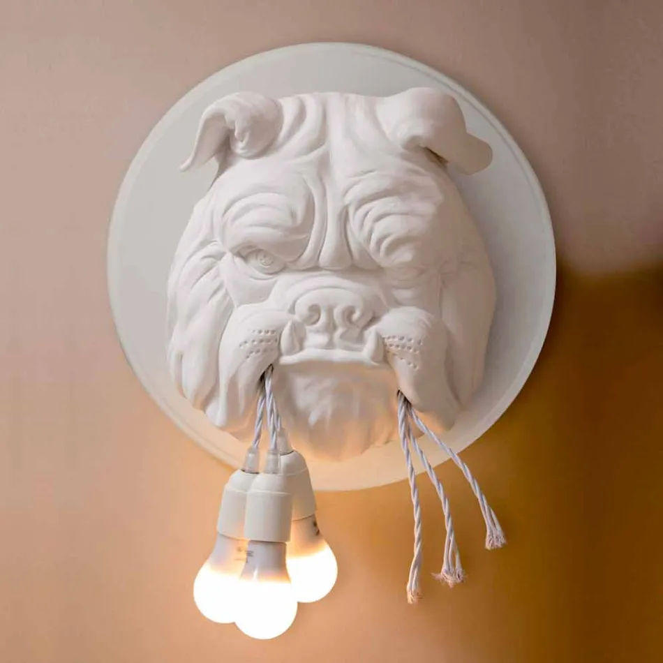 Applique a Muro a 3 Luci in Ceramica Grigia o Bianca Design Moderno - Dogbull Viadurini