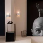 Applique a Muro a 3 Luci Led in Ceramica Bianca Opaca con Umarell - Ometto Viadurini
