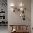 Applique a Muro a 3 Luci Led in Ceramica Bianca Opaca con Umarell - Ometto Viadurini