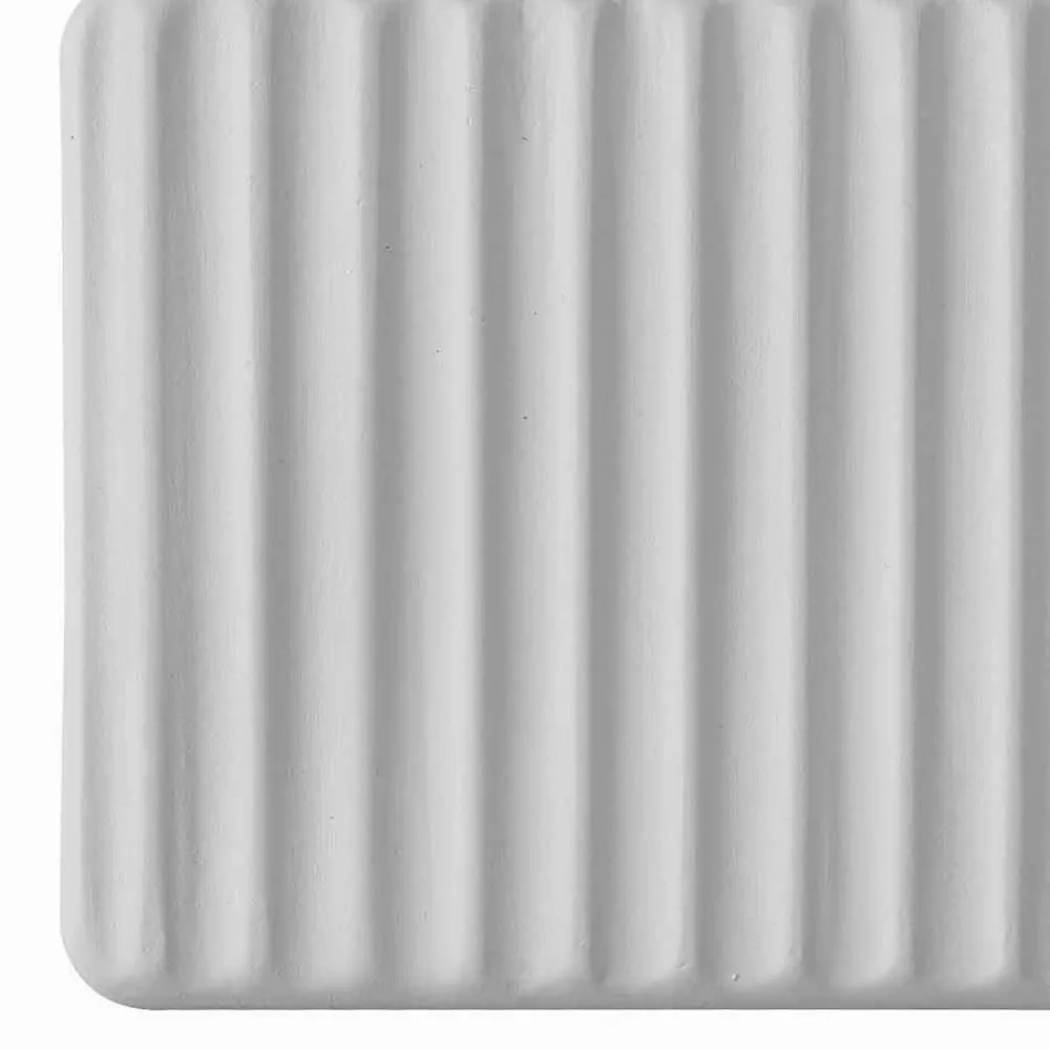 Applique a Muro a 3 Luci Led in Ceramica Bianca Opaca con Umarell - Ometto Viadurini
