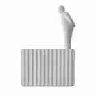 Applique a Muro a 3 Luci Led in Ceramica Bianca Opaca con Umarell - Ometto Viadurini