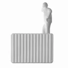 Applique a Muro a 3 Luci Led in Ceramica Bianca Opaca con Umarell - Ometto Viadurini