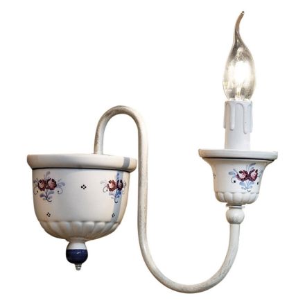 Applique a Muro Artigianale in Ceramica e Ottone Dipinta a Mano - Sanremo Viadurini