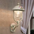 Applique a Muro da Giardino Alluminio con Fiori Dipinti a Mano - Bari Viadurini