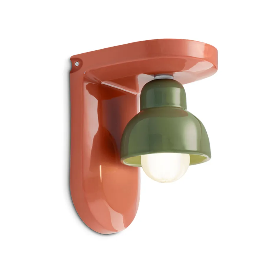 Applique a Muro in Ceramica con 1 Luce Made in Italy - Berimbau Viadurini